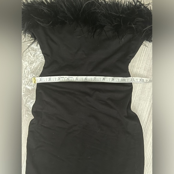 Naked Wardrobe Fine Feather Trim Strapless Minidress XS - Picture 13 of 13